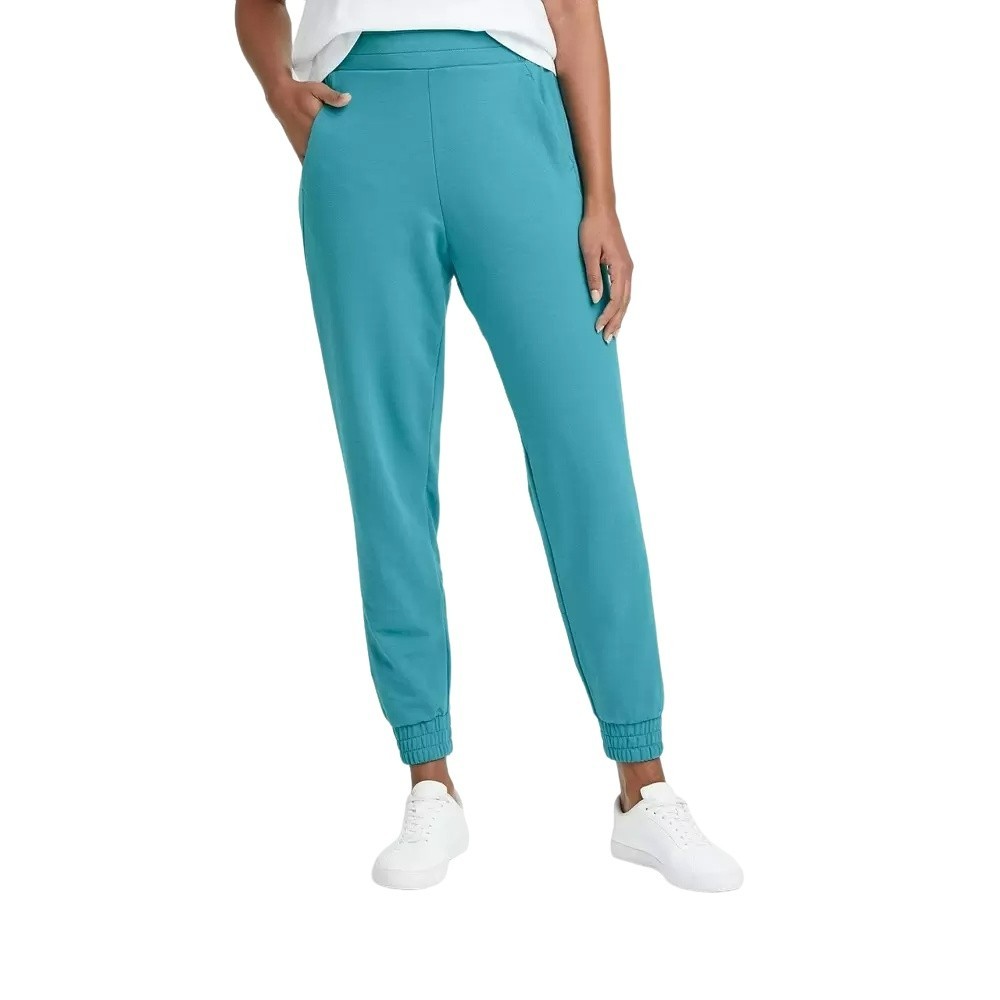 COPY - All in Motion Women's Mid Rise French Terry Jogger Pants - Turquoise Gre…